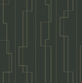 A-Street Prints Anson Evergreen Deco Detailing Wallpaper