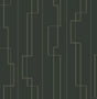 A-Street Prints Anson Evergreen Deco Detailing Wallpaper