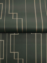 A-Street Prints Anson Evergreen Deco Detailing Wallpaper
