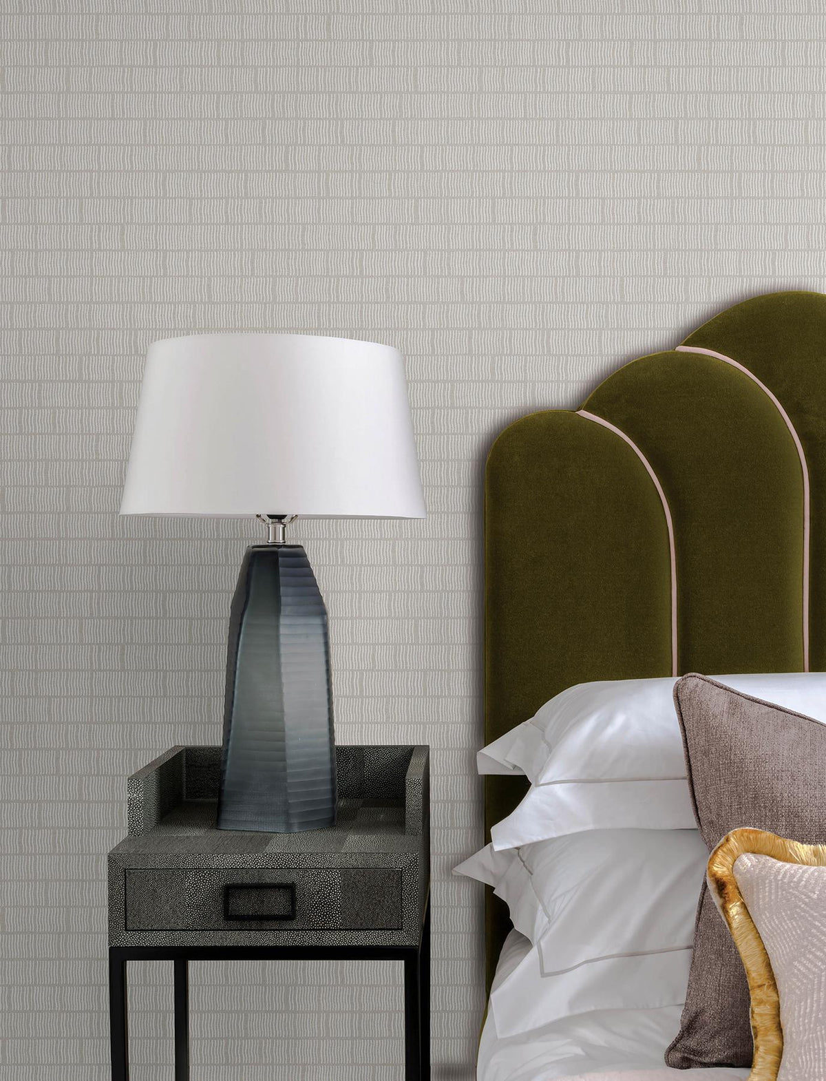 A-Street Prints Collis Dove Squiggle Stripe Wallpaper