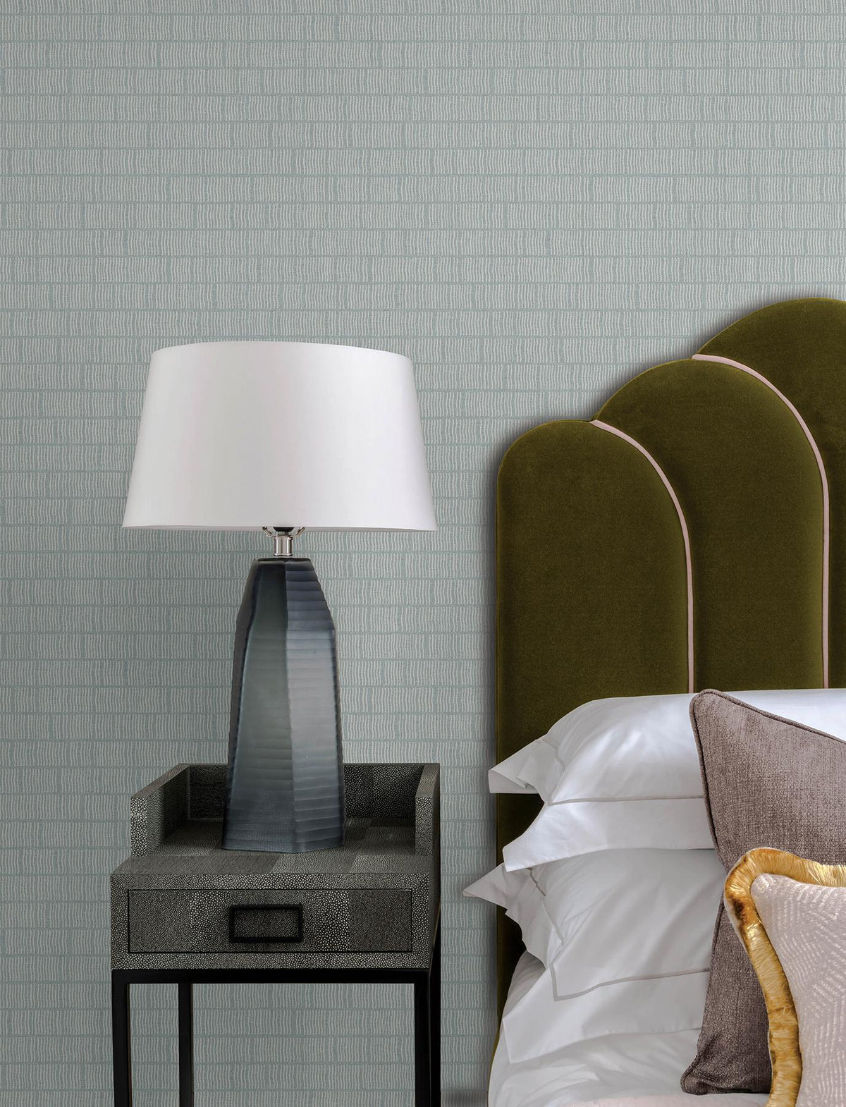 A-Street Prints Collis Sky Blue Squiggle Stripe Wallpaper
