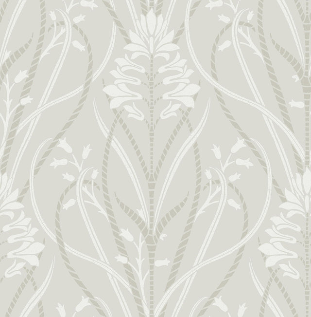 A-Street Prints Rosalind Dove Iris Damask Wallpaper