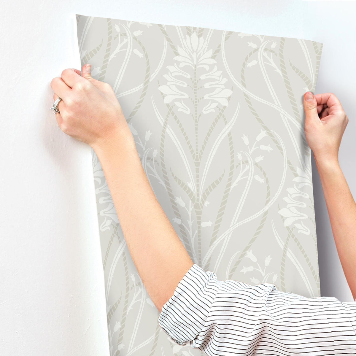 A-Street Prints Rosalind Dove Iris Damask Wallpaper