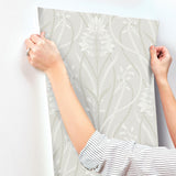 A-Street Prints Rosalind Dove Iris Damask Wallpaper