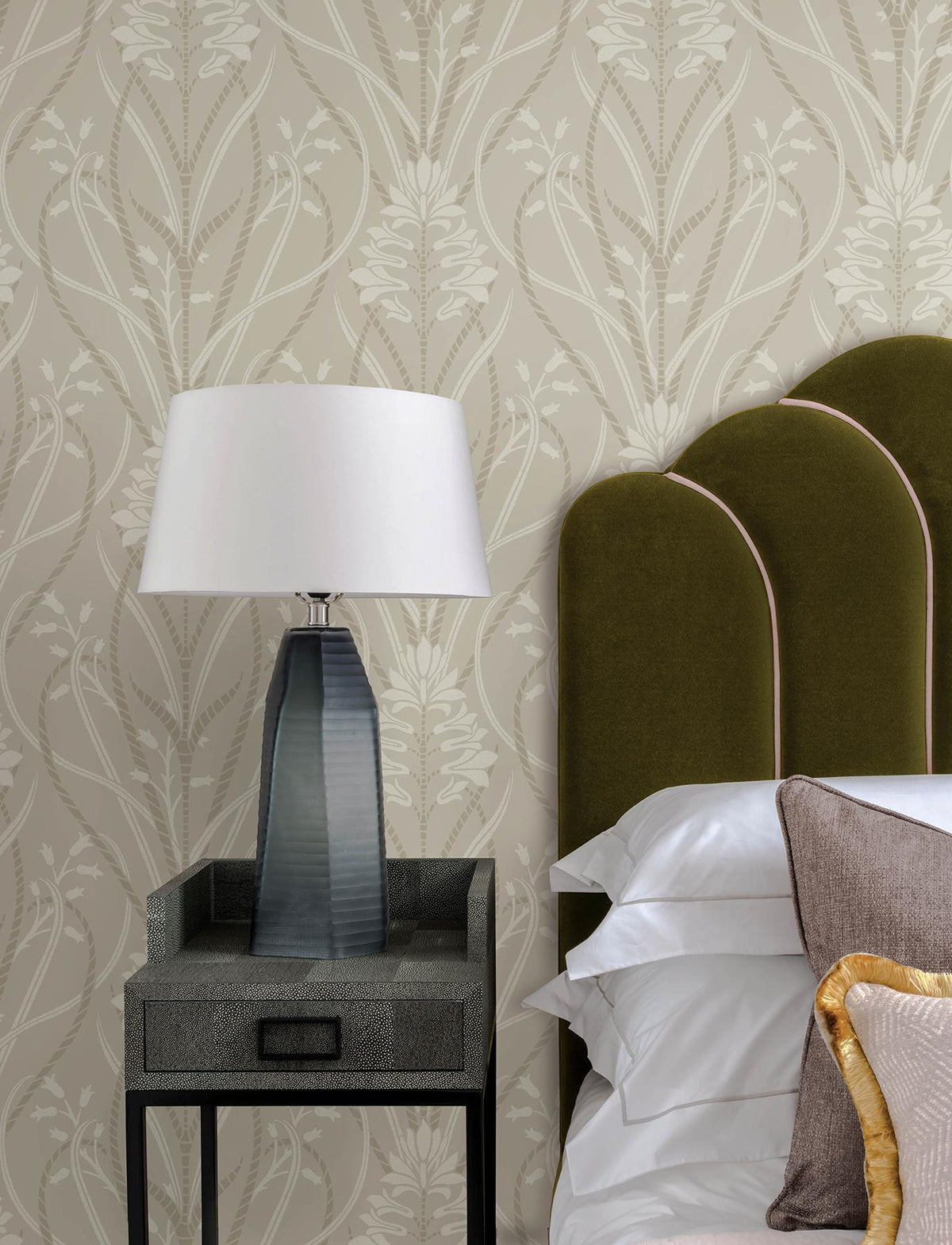 A-Street Prints Rosalind Dove Iris Damask Wallpaper