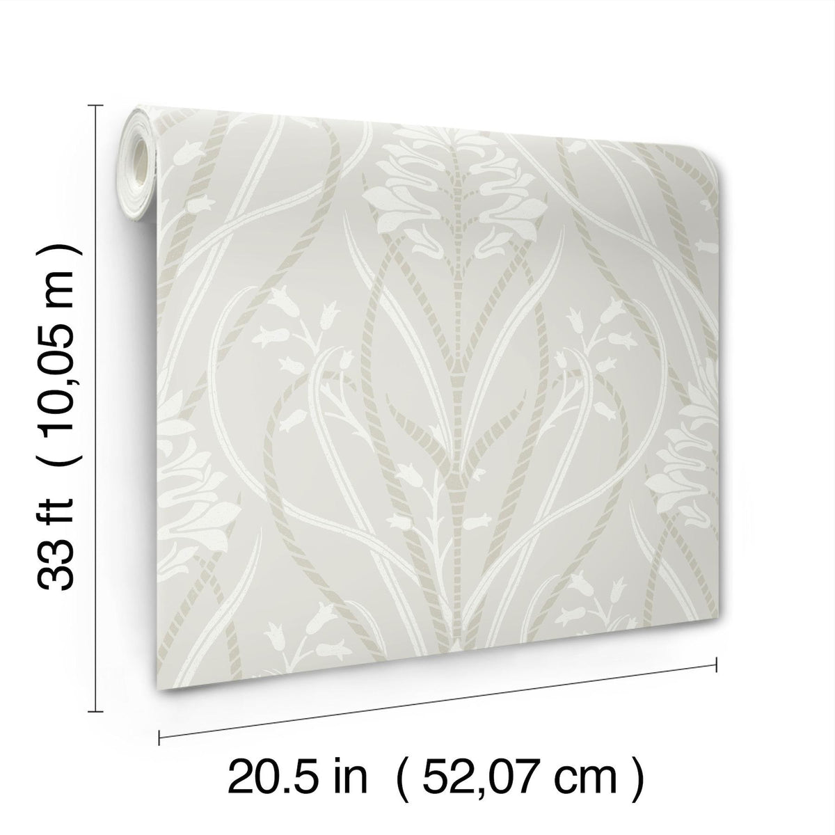 A-Street Prints Rosalind Dove Iris Damask Wallpaper