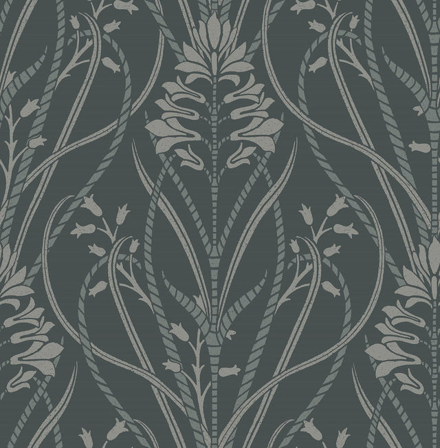A-Street Prints Rosalind Teal Iris Damask Wallpaper