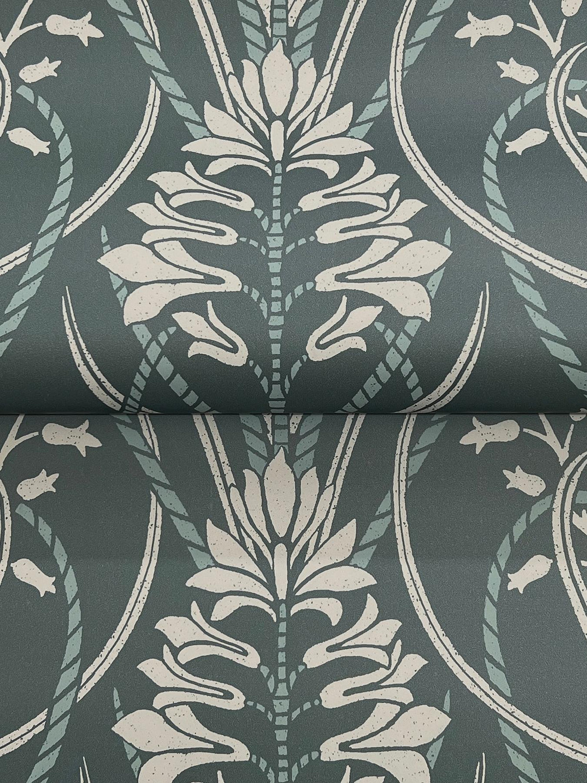 A-Street Prints Rosalind Teal Iris Damask Wallpaper