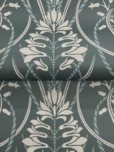 A-Street Prints Rosalind Teal Iris Damask Wallpaper