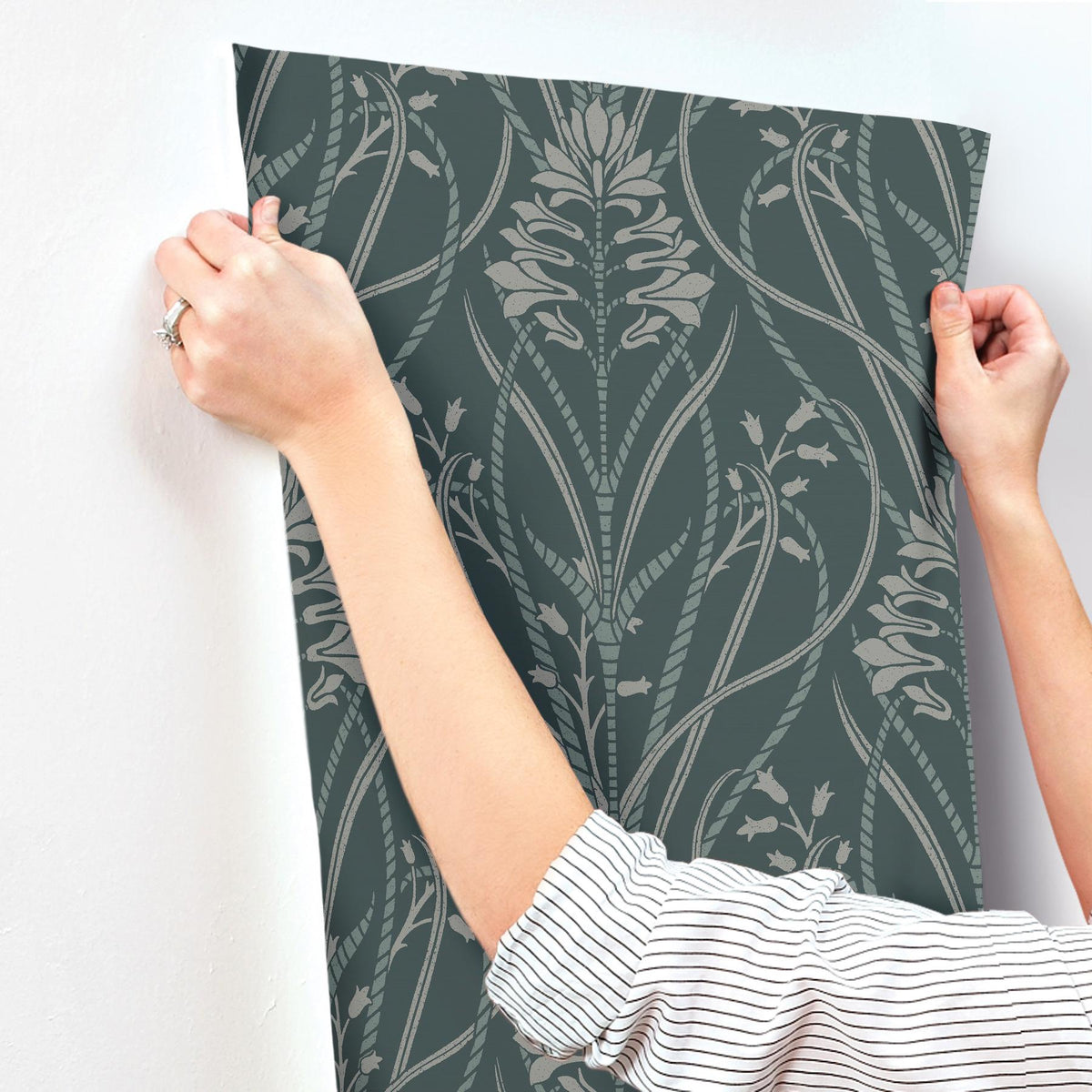 A-Street Prints Rosalind Teal Iris Damask Wallpaper