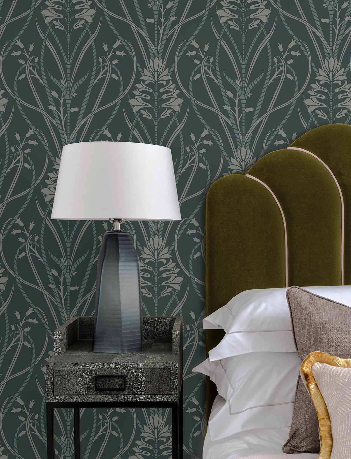 A-Street Prints Rosalind Teal Iris Damask Wallpaper
