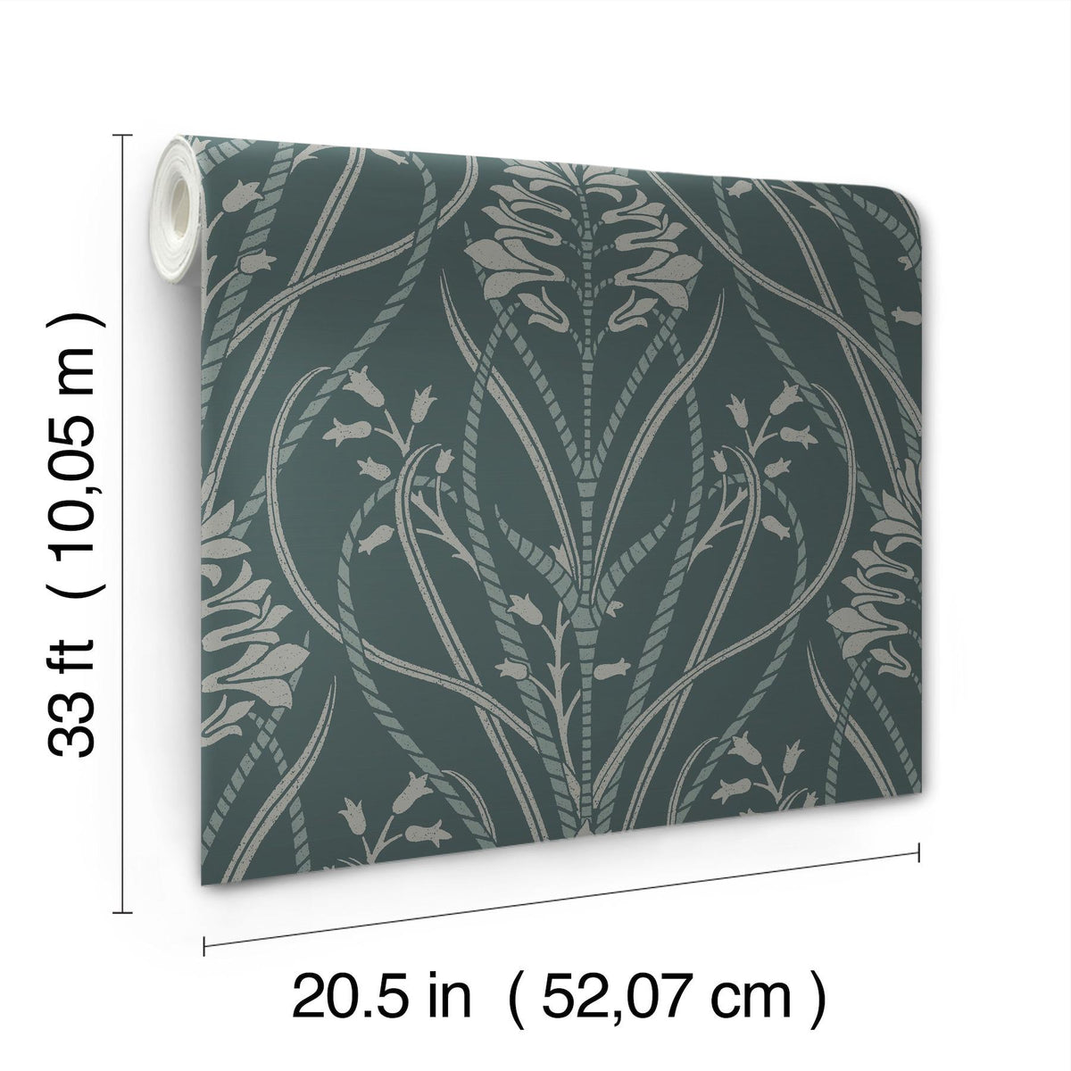 A-Street Prints Rosalind Teal Iris Damask Wallpaper