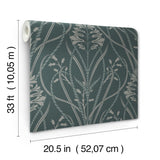 A-Street Prints Rosalind Teal Iris Damask Wallpaper