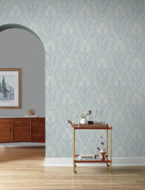 A-Street Prints Rosalind Sky Blue Iris Damask Wallpaper