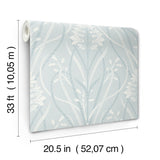 A-Street Prints Rosalind Sky Blue Iris Damask Wallpaper