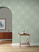 A-Street Prints Rosalind Sage Iris Damask Wallpaper