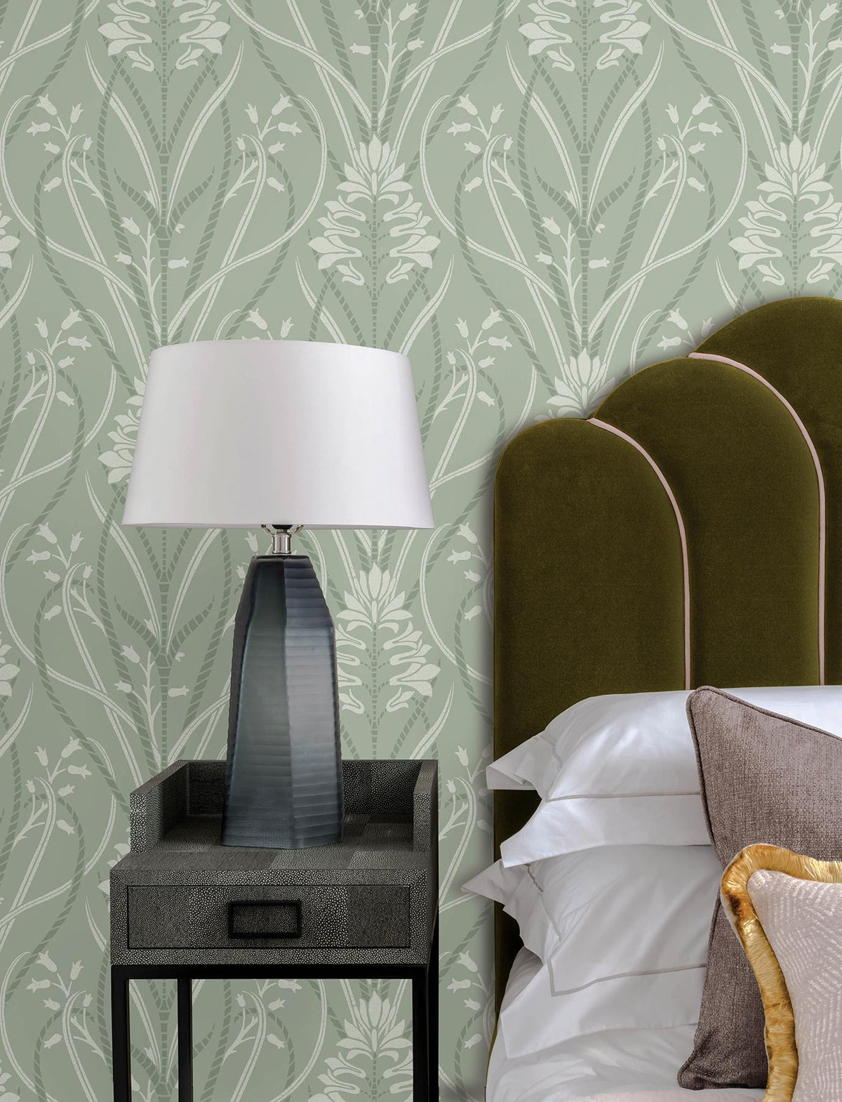 A-Street Prints Rosalind Sage Iris Damask Wallpaper
