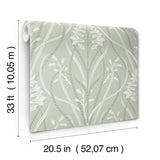A-Street Prints Rosalind Sage Iris Damask Wallpaper