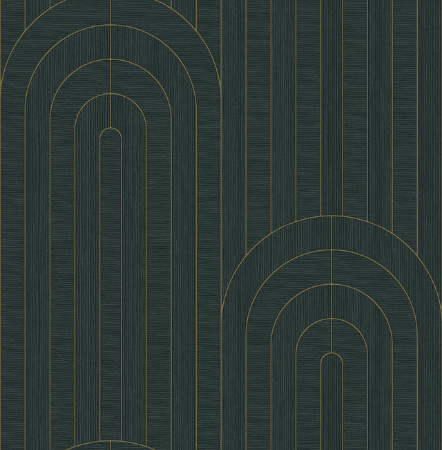 A-Street Prints Declan Teal Textured Arches Wallpaper