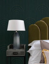 A-Street Prints Declan Teal Textured Arches Wallpaper