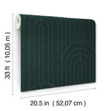 A-Street Prints Declan Teal Textured Arches Wallpaper
