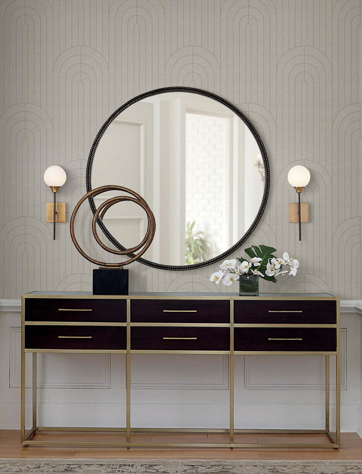 A-Street Prints Declan Neutral Textured Arches Wallpaper
