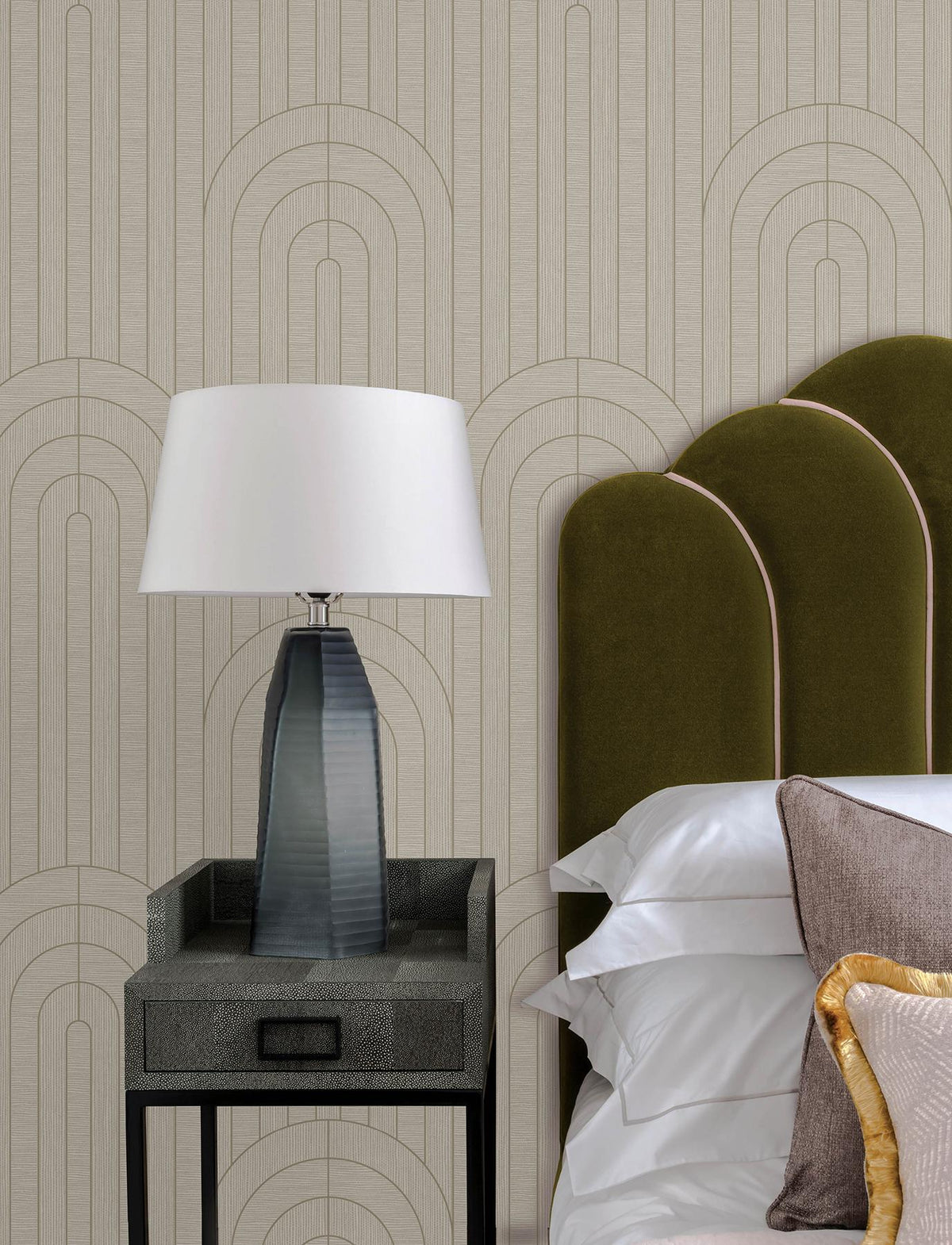 A-Street Prints Declan Neutral Textured Arches Wallpaper