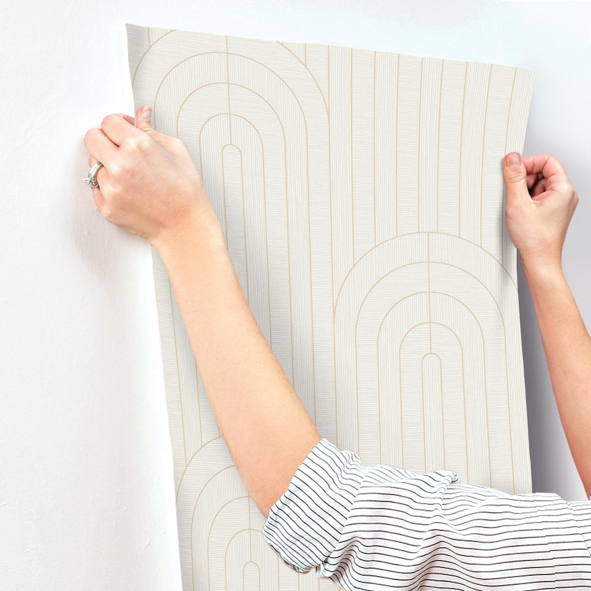A-Street Prints Declan Ivory Textured Arches Wallpaper