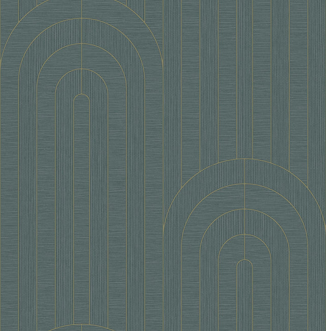 A-Street Prints Declan Turquoise Textured Arches Wallpaper