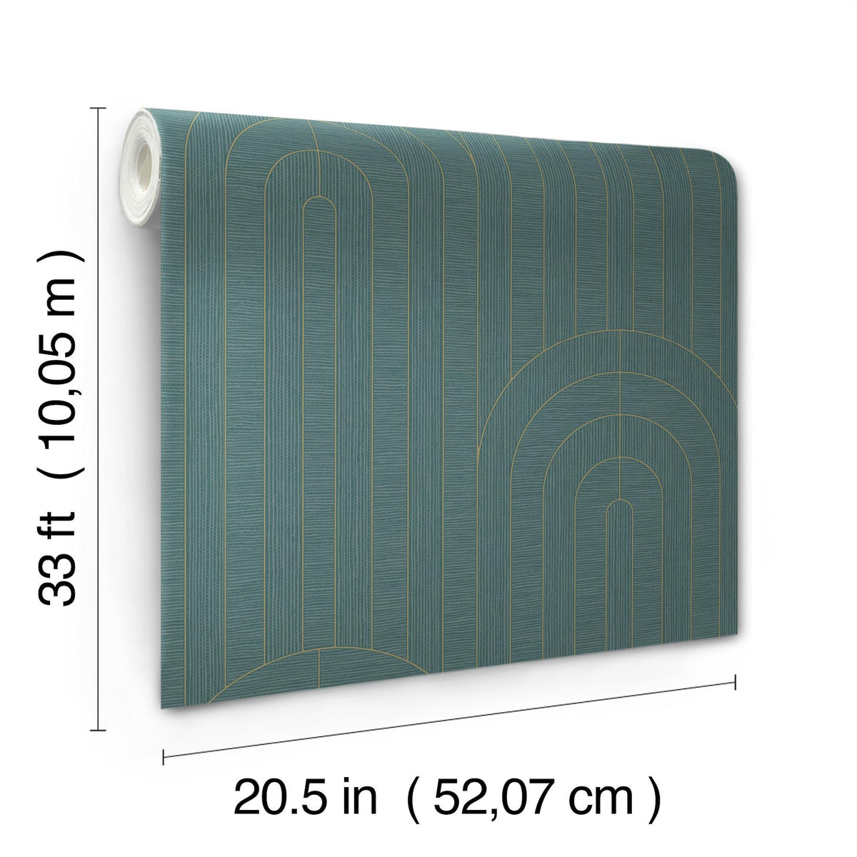 A-Street Prints Declan Turquoise Textured Arches Wallpaper