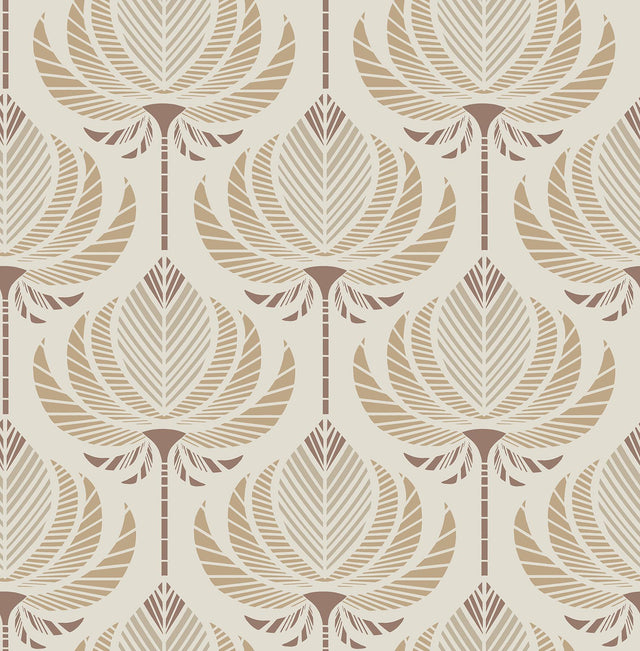 A-Street Prints Ferrenby Apricot Floral Fan Wallpaper