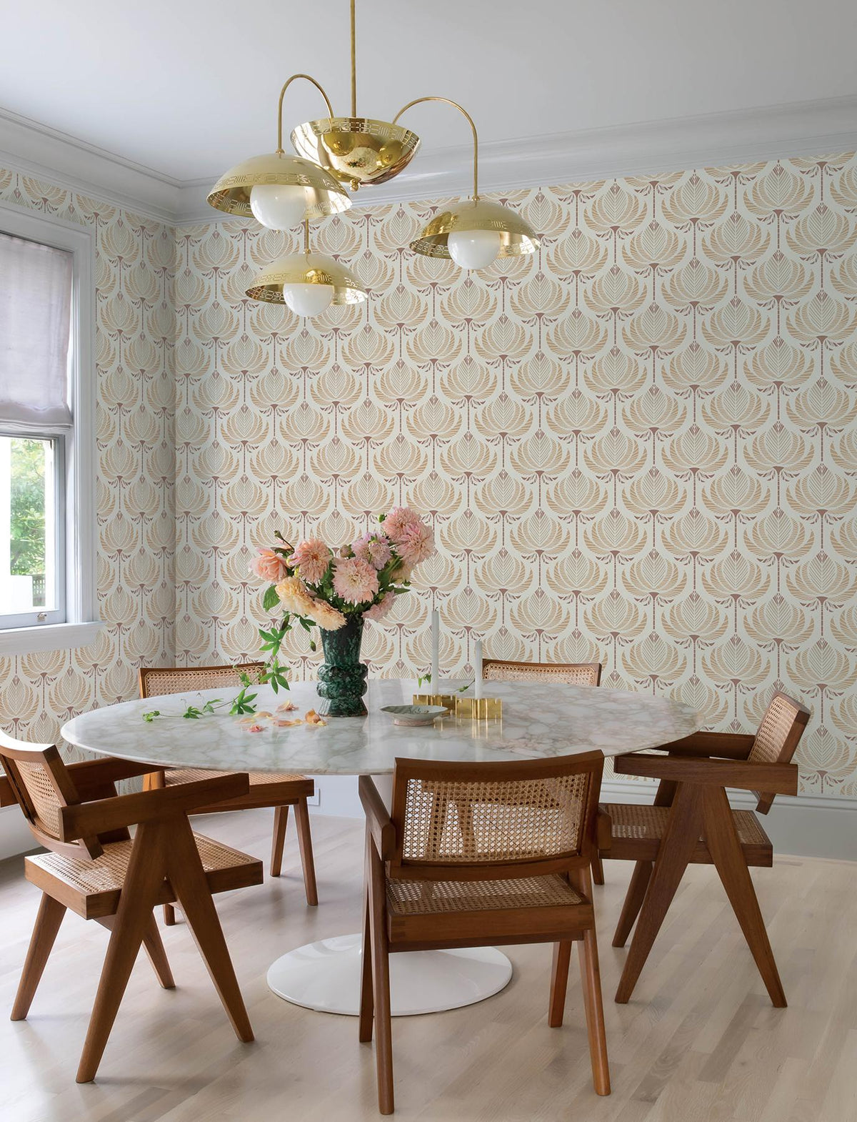 A-Street Prints Ferrenby Apricot Floral Fan Wallpaper