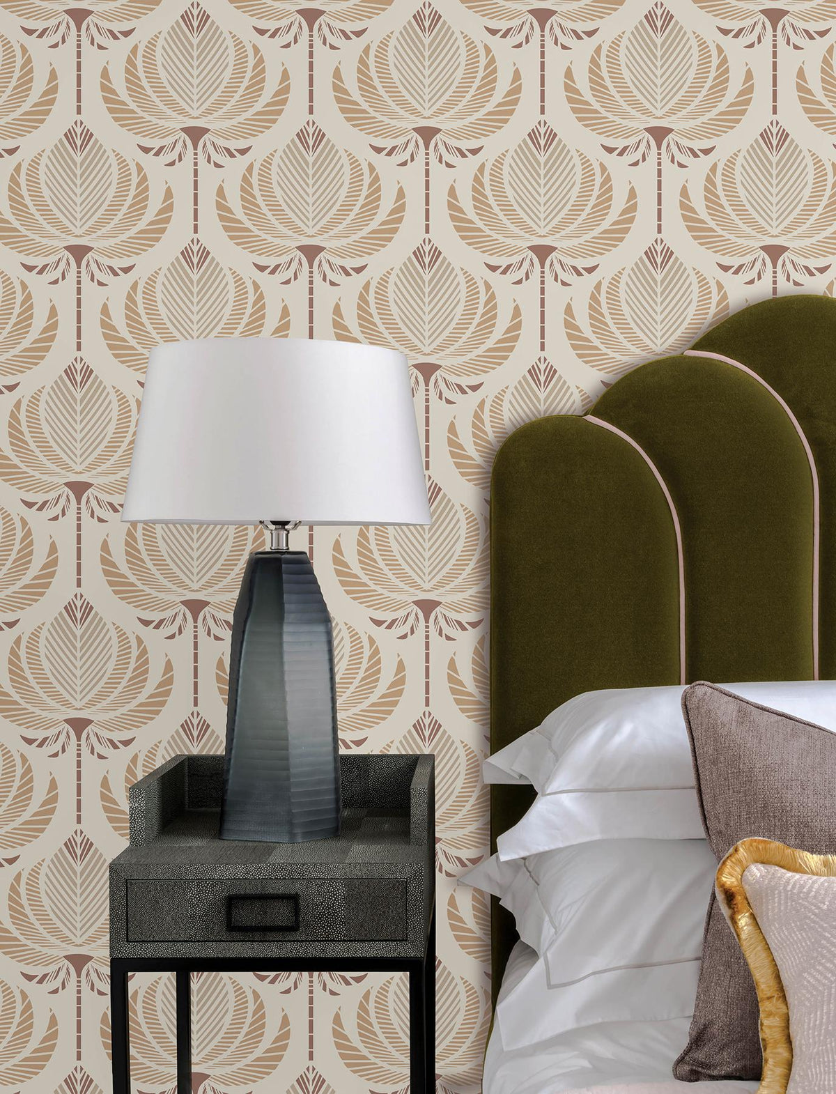 A-Street Prints Ferrenby Apricot Floral Fan Wallpaper
