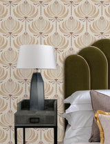 A-Street Prints Ferrenby Apricot Floral Fan Wallpaper
