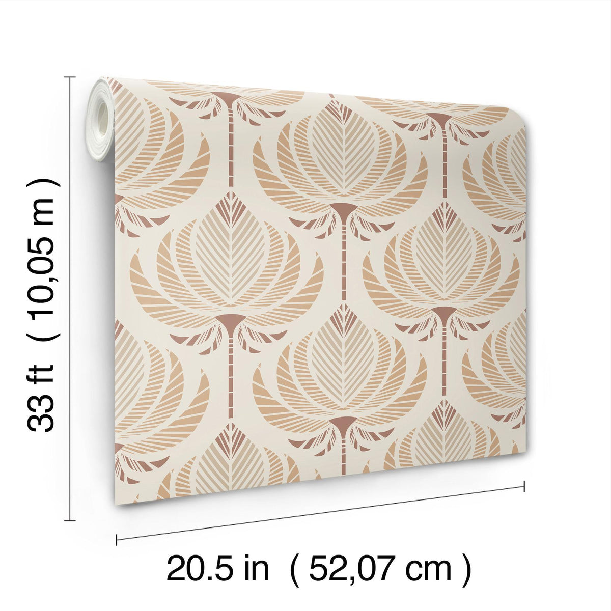A-Street Prints Ferrenby Apricot Floral Fan Wallpaper