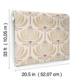 A-Street Prints Ferrenby Apricot Floral Fan Wallpaper