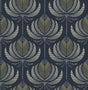 A-Street Prints Ferrenby Dark Blue Floral Fan Wallpaper