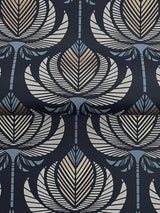 A-Street Prints Ferrenby Dark Blue Floral Fan Wallpaper