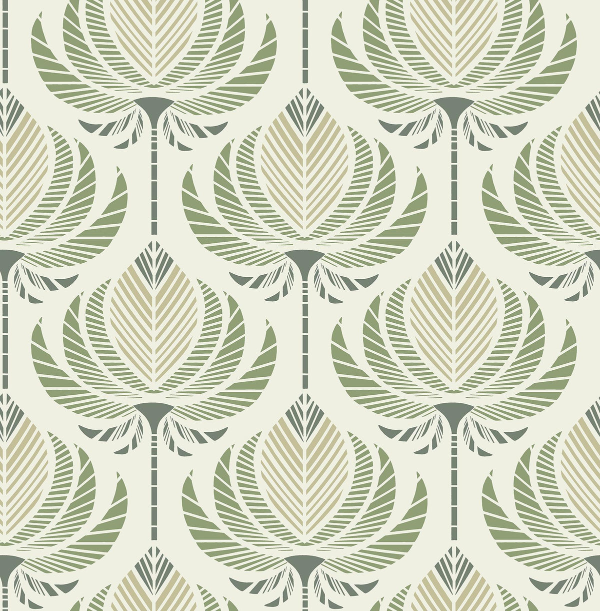 A-Street Prints Ferrenby Green Floral Fan Wallpaper