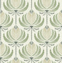 A-Street Prints Ferrenby Green Floral Fan Wallpaper