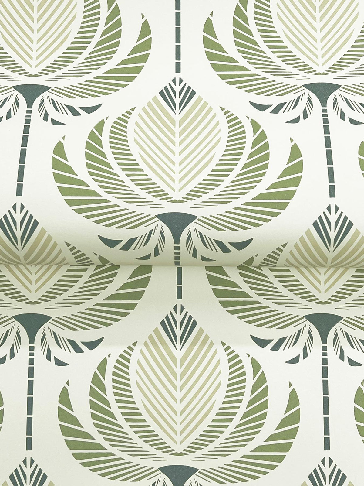 A-Street Prints Ferrenby Green Floral Fan Wallpaper