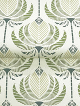 A-Street Prints Ferrenby Green Floral Fan Wallpaper