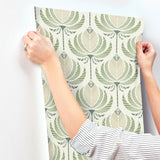 A-Street Prints Ferrenby Green Floral Fan Wallpaper