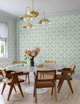 A-Street Prints Ferrenby Green Floral Fan Wallpaper