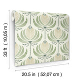 A-Street Prints Ferrenby Green Floral Fan Wallpaper