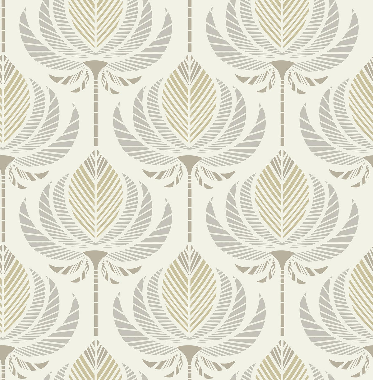 A-Street Prints Ferrenby Metallic Floral Fan Wallpaper