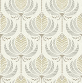 A-Street Prints Ferrenby Metallic Floral Fan Wallpaper