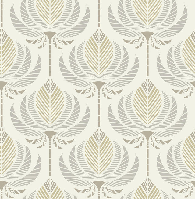 A-Street Prints Ferrenby Metallic Floral Fan Wallpaper