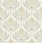 A-Street Prints Ferrenby Metallic Floral Fan Wallpaper