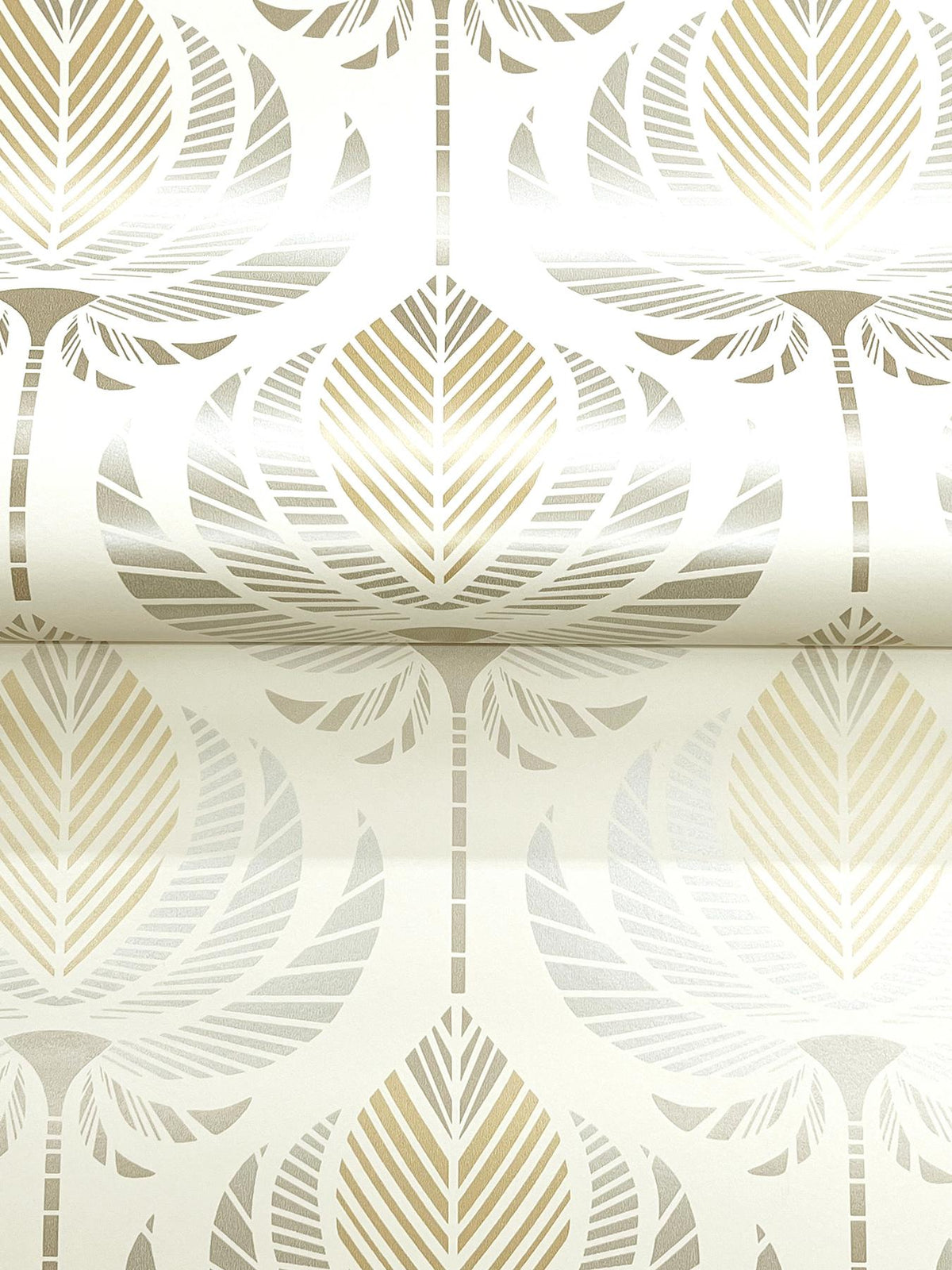 A-Street Prints Ferrenby Metallic Floral Fan Wallpaper